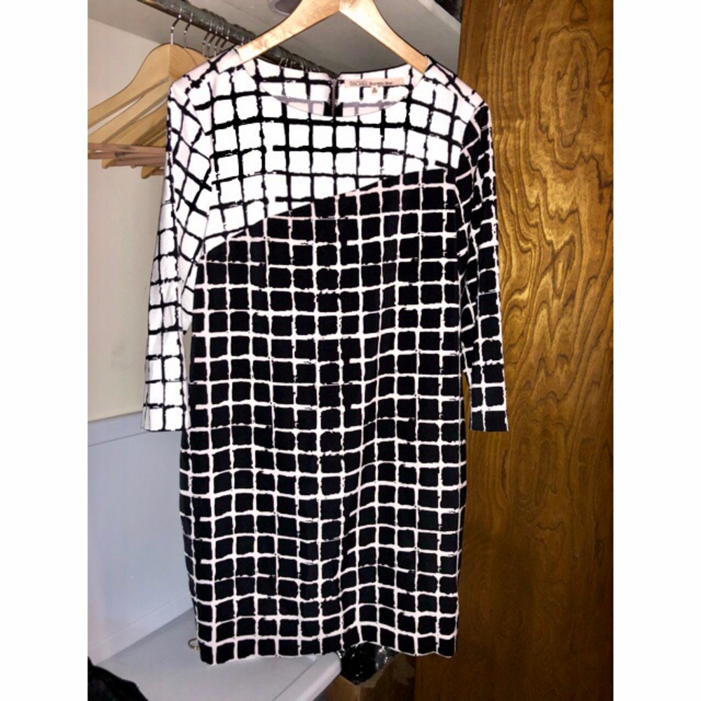 Rachel Roy Dress; black; white; sleeve